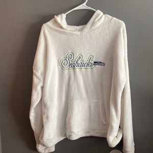 White Seattle Seahawks fleece hoodie. Size xxl
